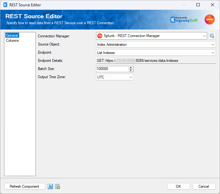 Splunk Source Component
